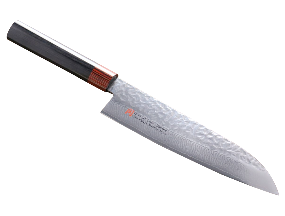 Iseya VG10 33 Layer Damascus Hammered Santoku Japanese Chef Knife SakéOne