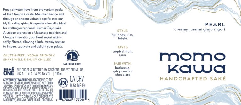 Momokawa Pearl 750ml Label
