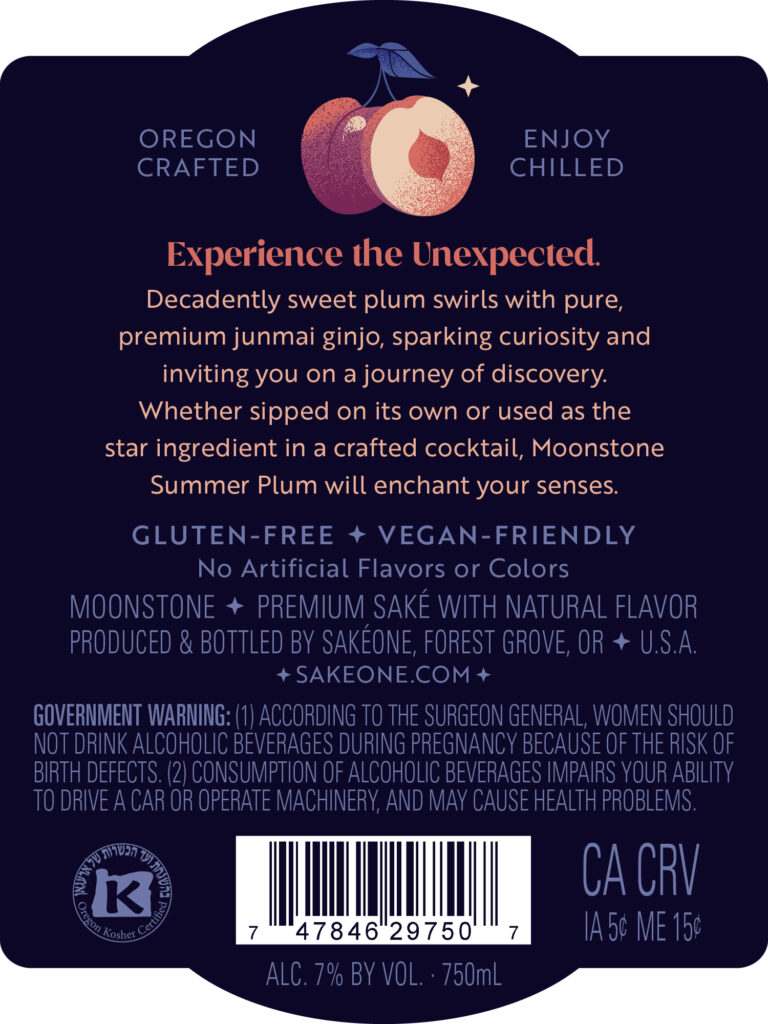 Moonstone Summer Plum Label – back