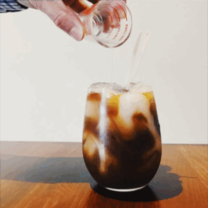 Hazelnut Nigori Iced Coffee Cocktail
