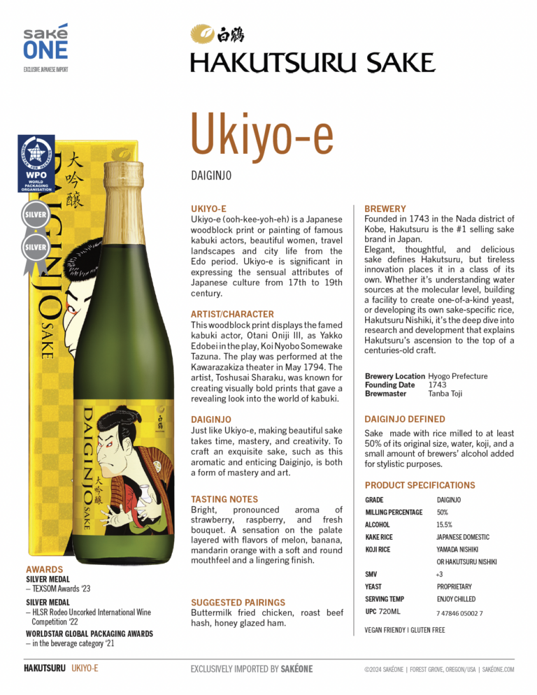 Hakutsuru Ukiyo-e Daiginjo Tech Sheet