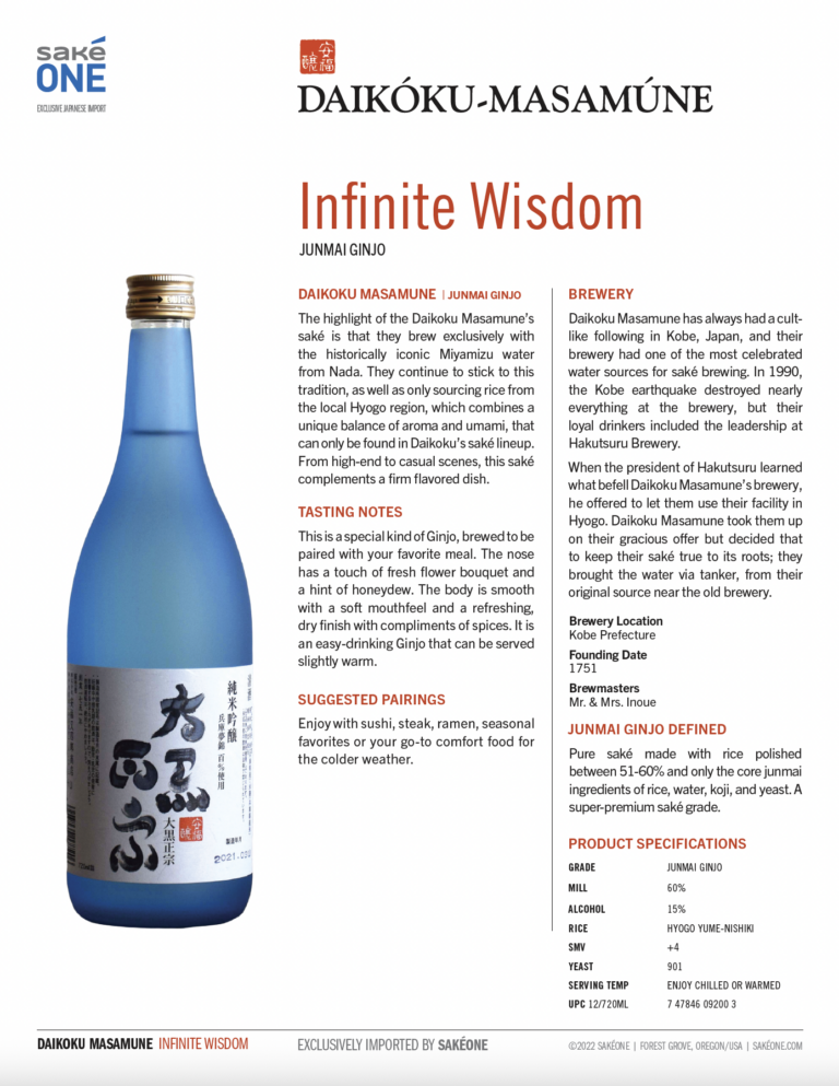 Daikoku Masamune Infinite Wisdom Tech Sheet