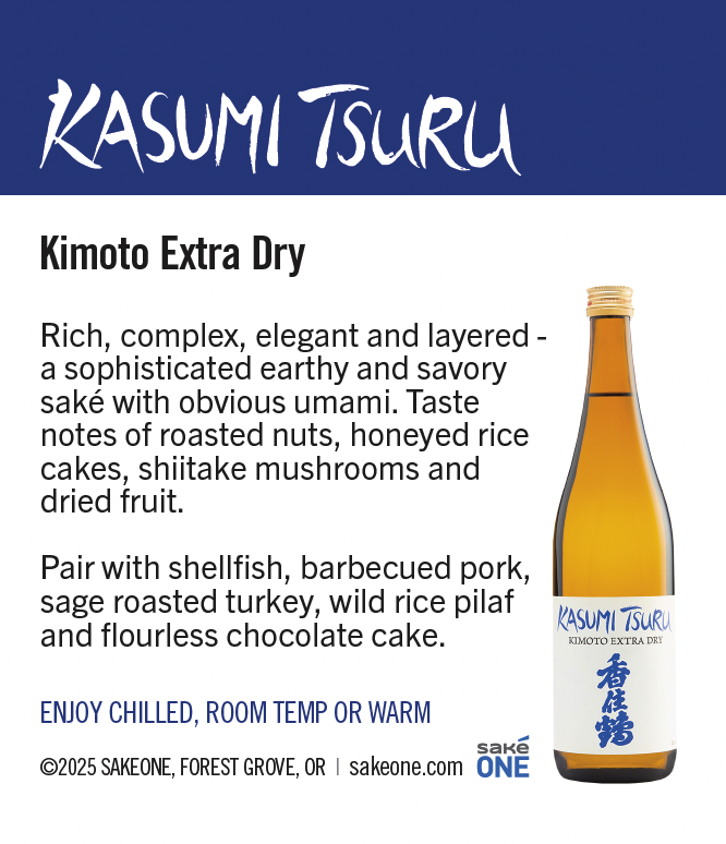Kasumi Tsuru Kimoto Extra Dry Shelf Talker