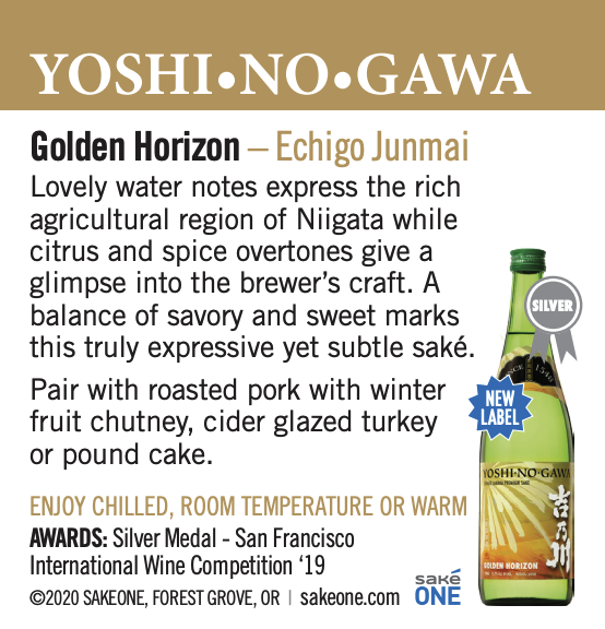 Yoshinogawa Golden Horizon Shelf Talker