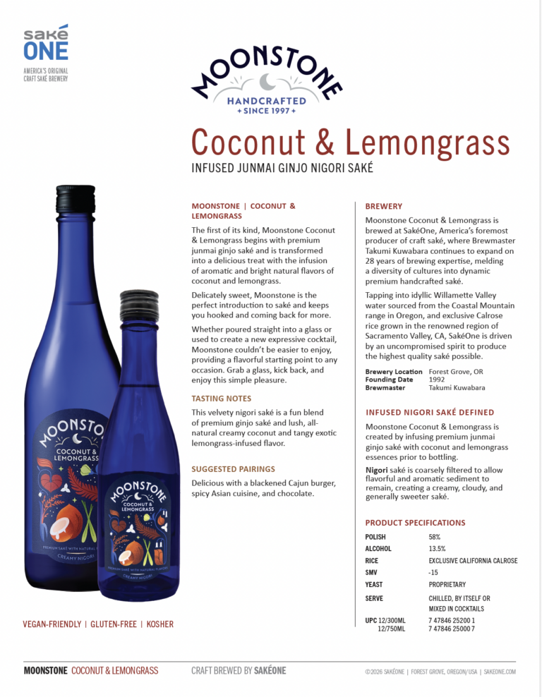 Moonstone Coconut & Lemongrass Tech Sheet