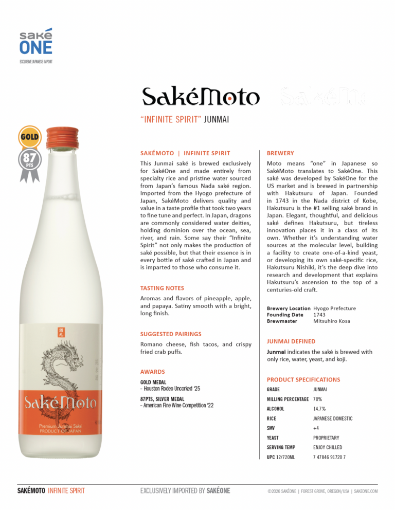 SakéMoto Tech Sheet