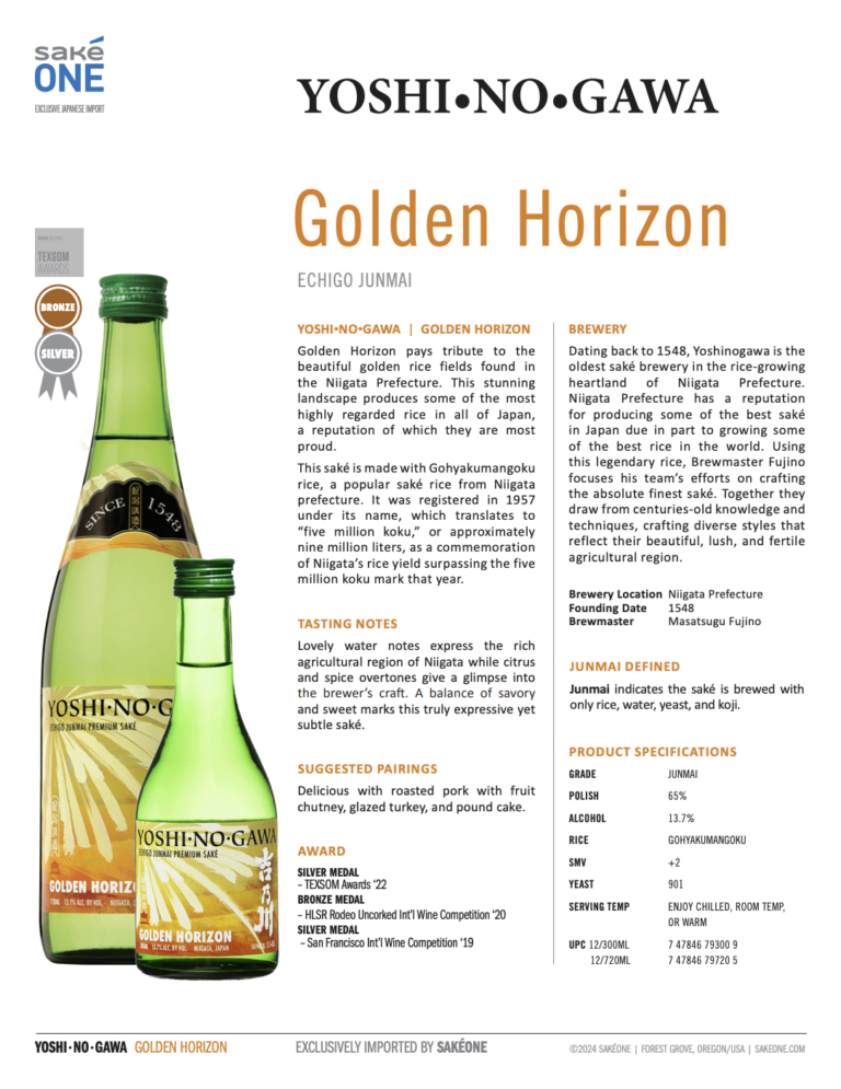 Yoshinogawa Golden Horizon Tech Sheet