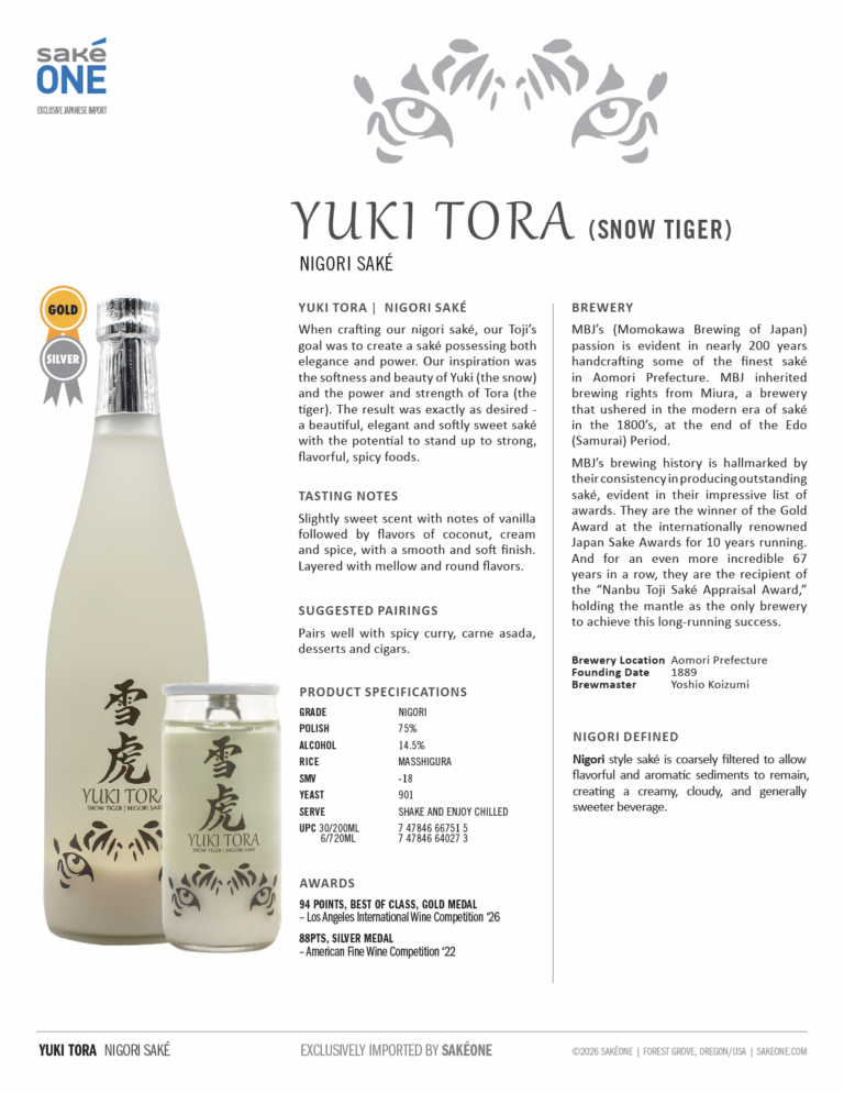Yuki Tora Snow Tiger Tech Sheet – Bottle & Cup