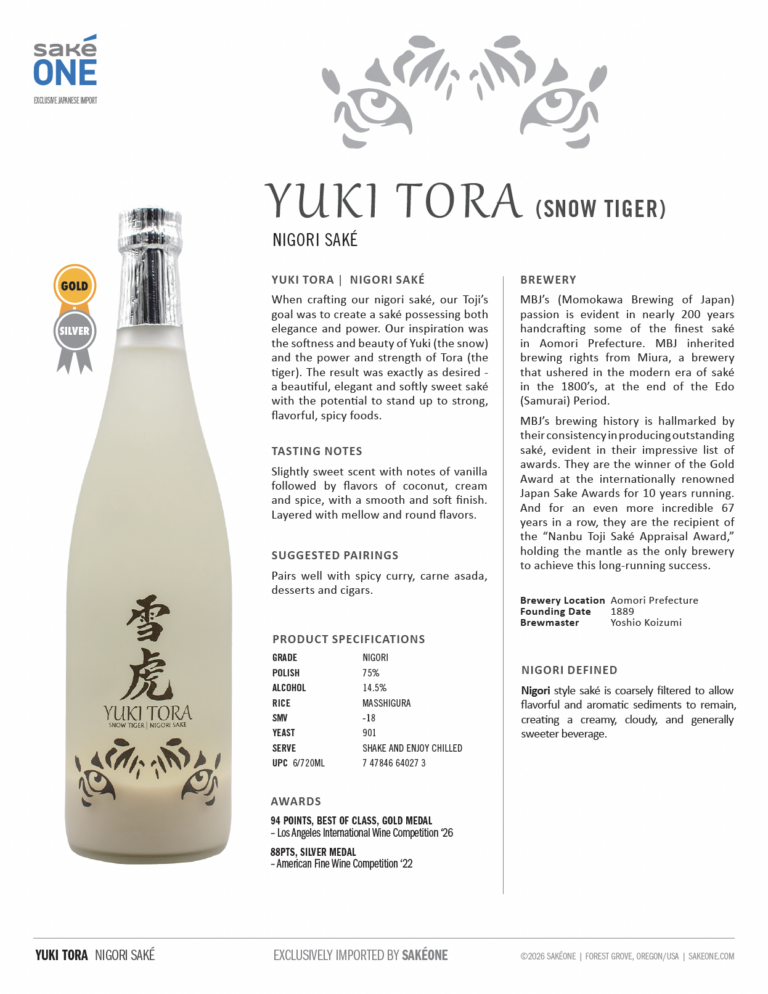 Yuki Tora Snow Tiger Tech Sheet – 720ml Bottle